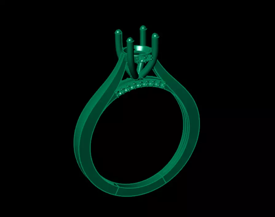 Solitaire ring 3D print model_17