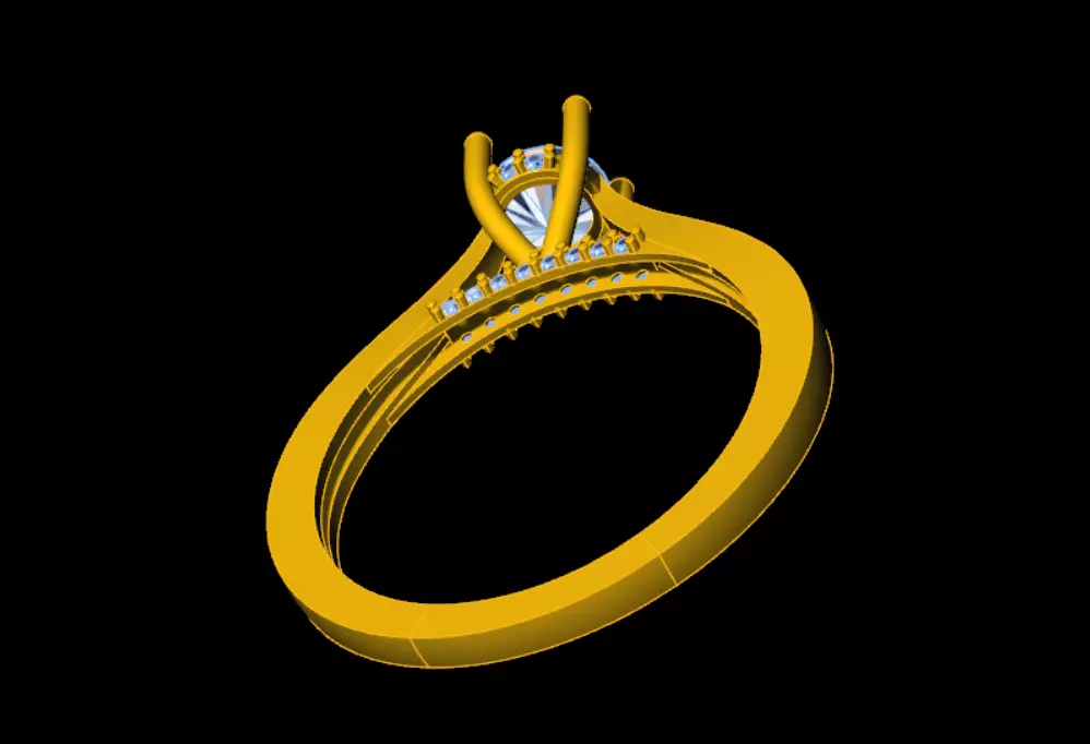 Solitaire ring 3D print model_27