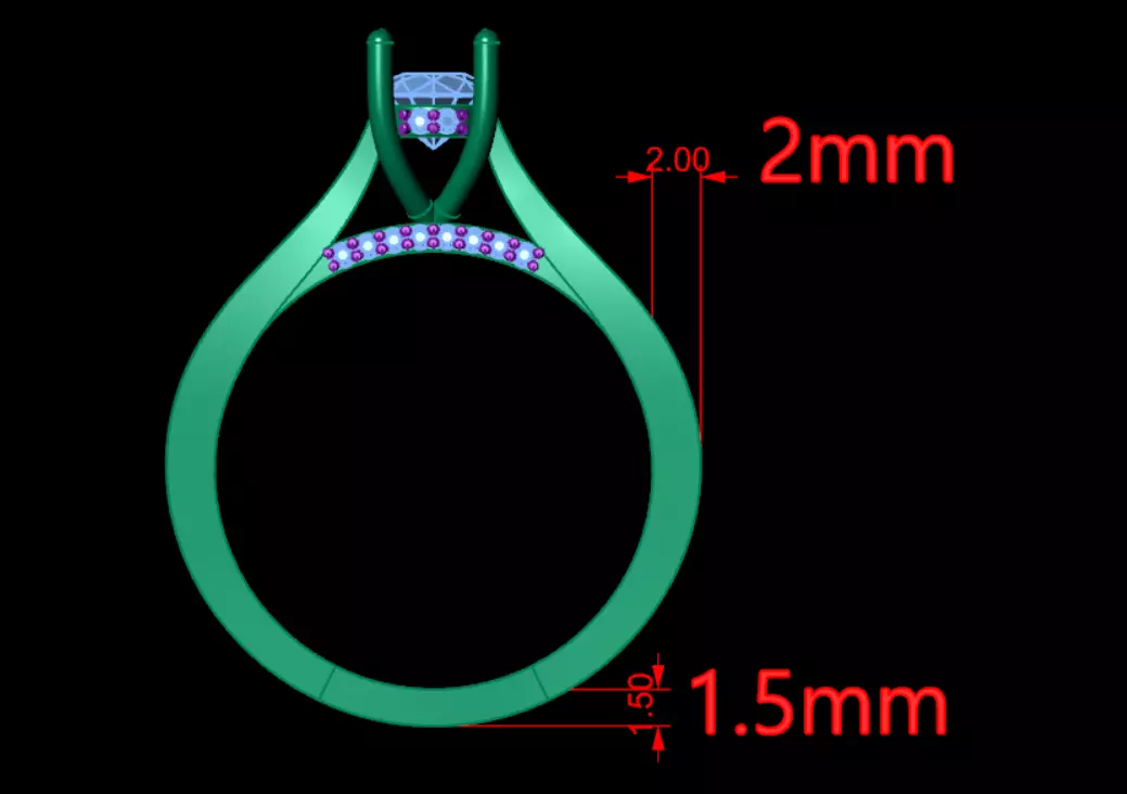 Solitaire ring 3D print model_12