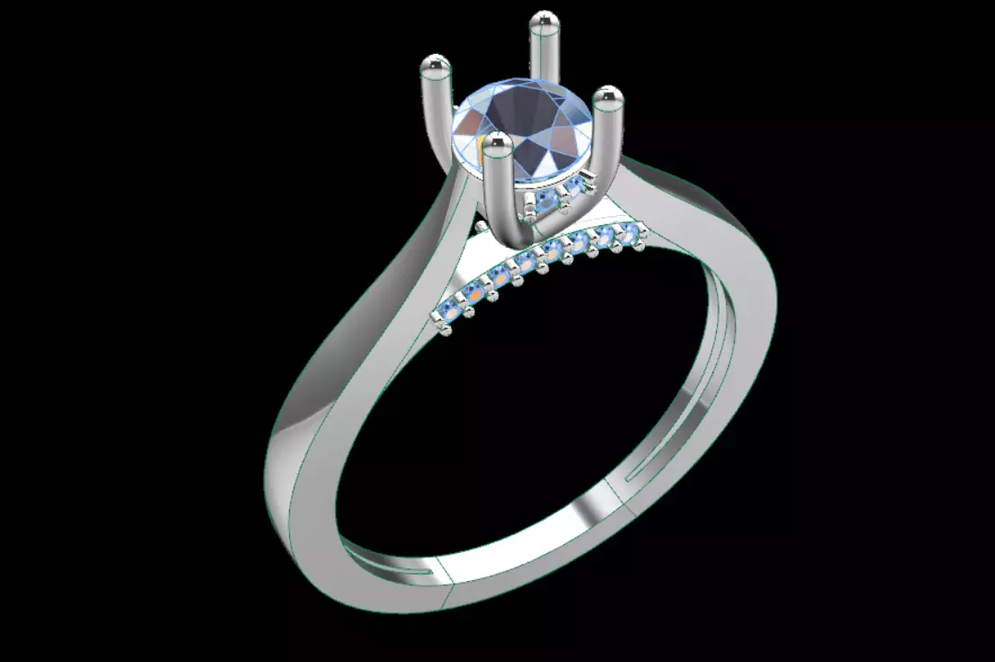 Solitaire ring 3D print model_24