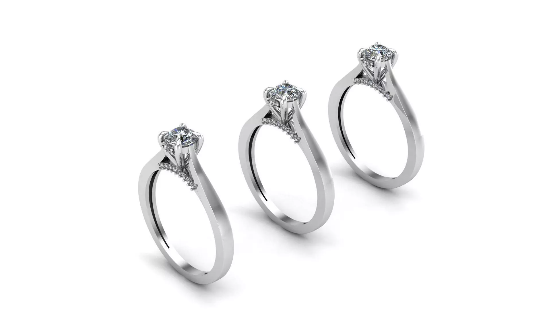 Solitaire ring 3D print model_9
