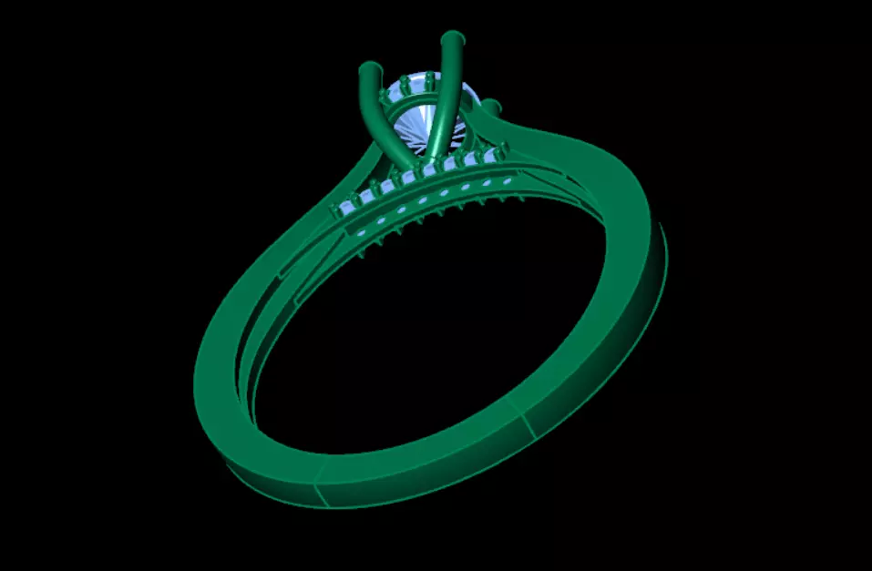 Solitaire ring 3D print model_28
