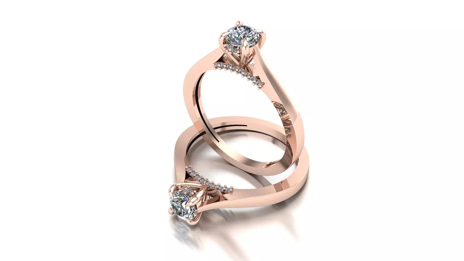 Solitaire ring 3D print model_7