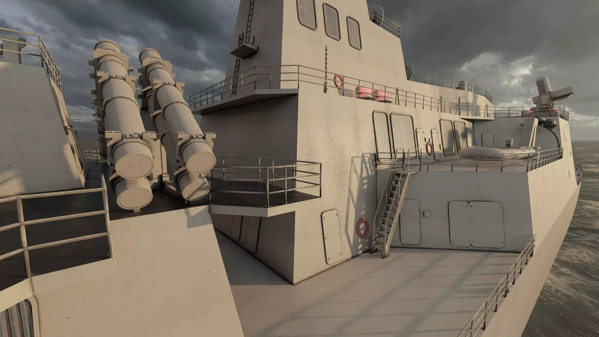 US NAVY USSN DESTROYER 3D model_30