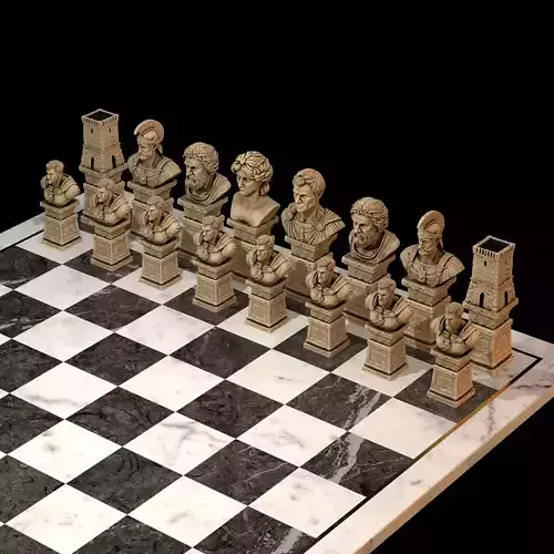 Roman Chess Set Julius Caesar Cleopatra Marcus Aurelius