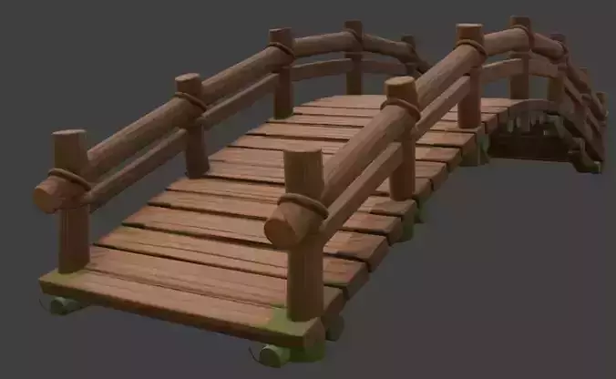 wooden bridge Park bridge Village bridge Forest bridge 3d model 3D model