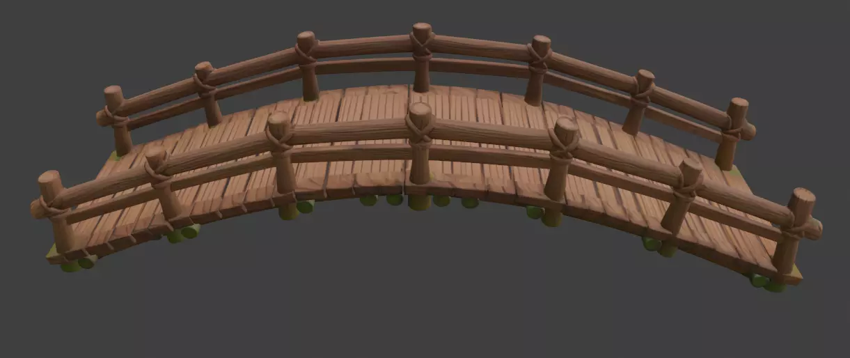 wooden bridge Park bridge Village bridge Forest bridge 3d model 3D model_1