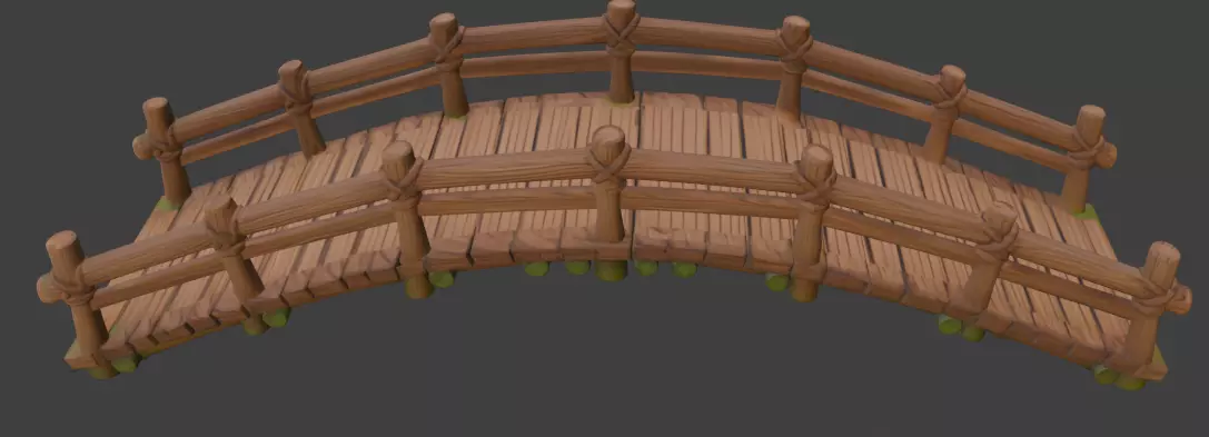 wooden bridge Park bridge Village bridge Forest bridge 3d model 3D model_3