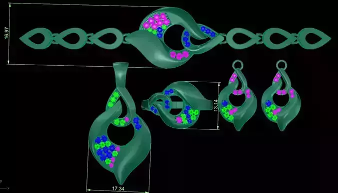 jewelry set  full stone diamond