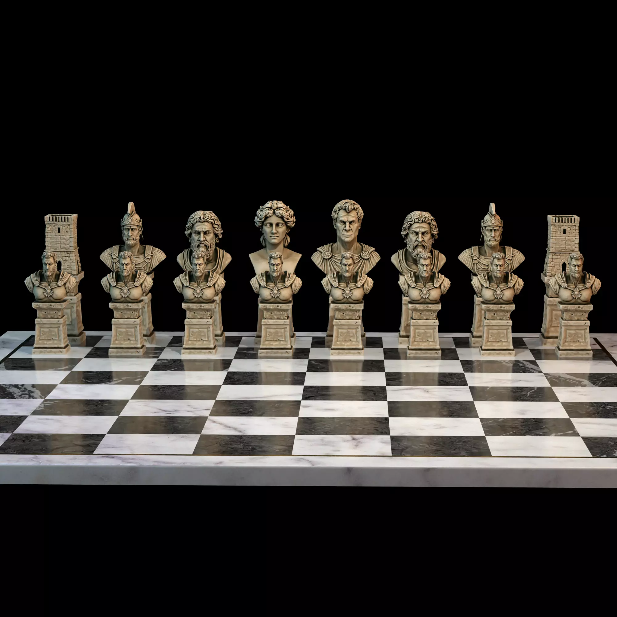 Ancient Rome Chess Set Julius Caesar Legionary Marcus Aurelius 3D print model_15