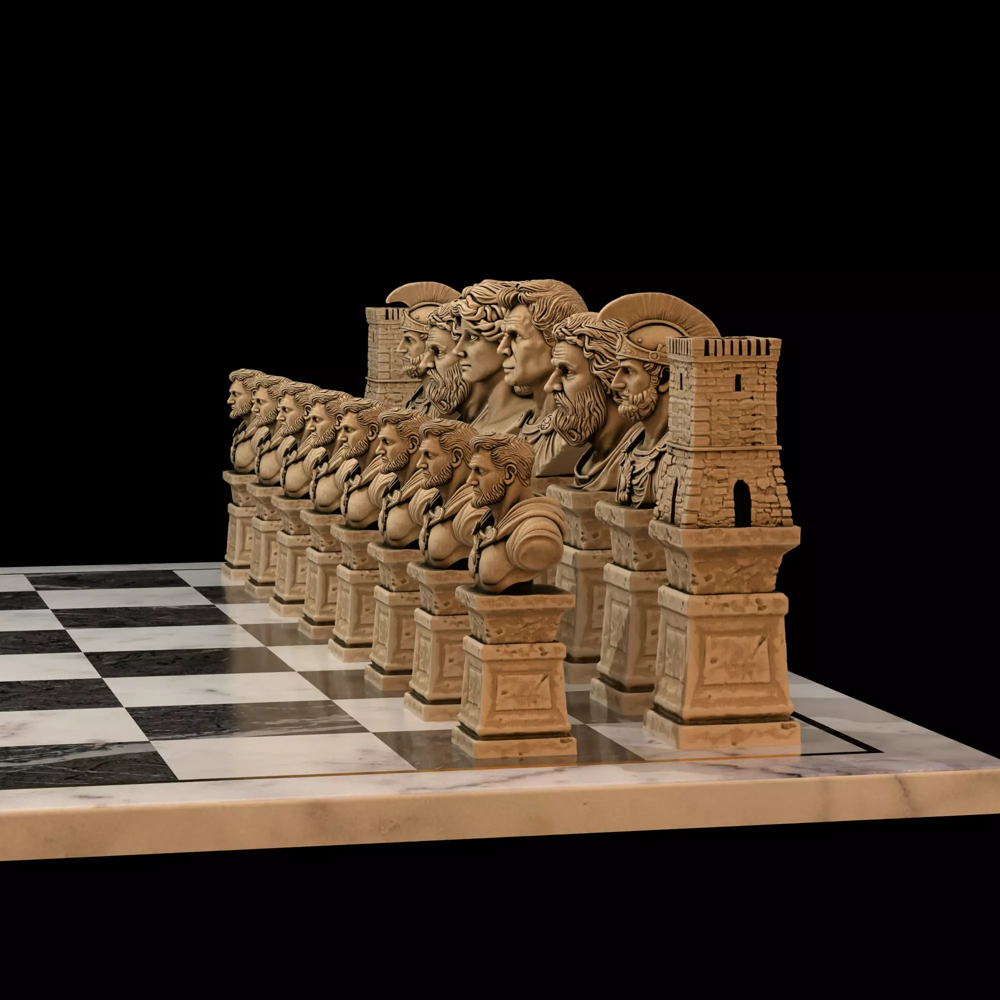 Ancient Rome Chess Set Julius Caesar Legionary Marcus Aurelius 3D print model_22