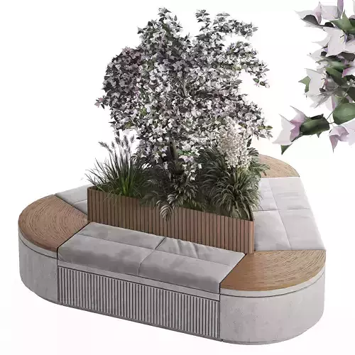 Modern Triangular Planter Bench - Outdoor Seating