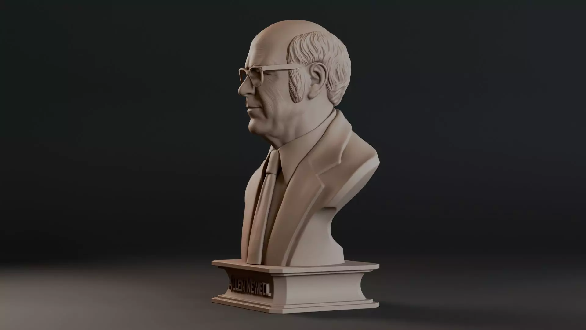 Allen Newell Bust Sculpture 3D print model_11