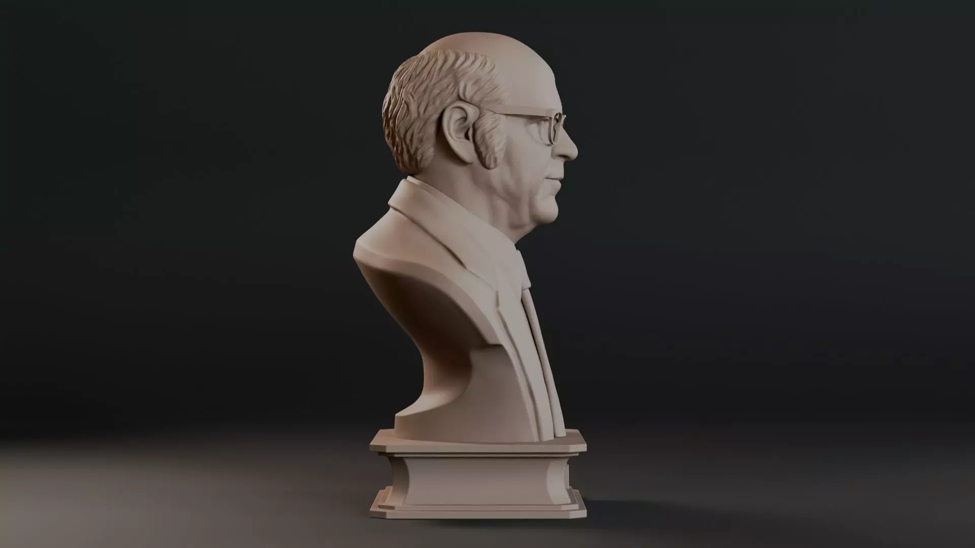 Allen Newell Bust Sculpture 3D print model_4