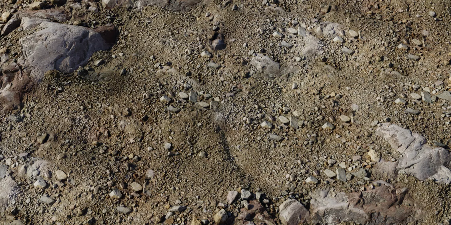 Ultra Realistic Rocky Soil Ground With Pebbles Texture_1