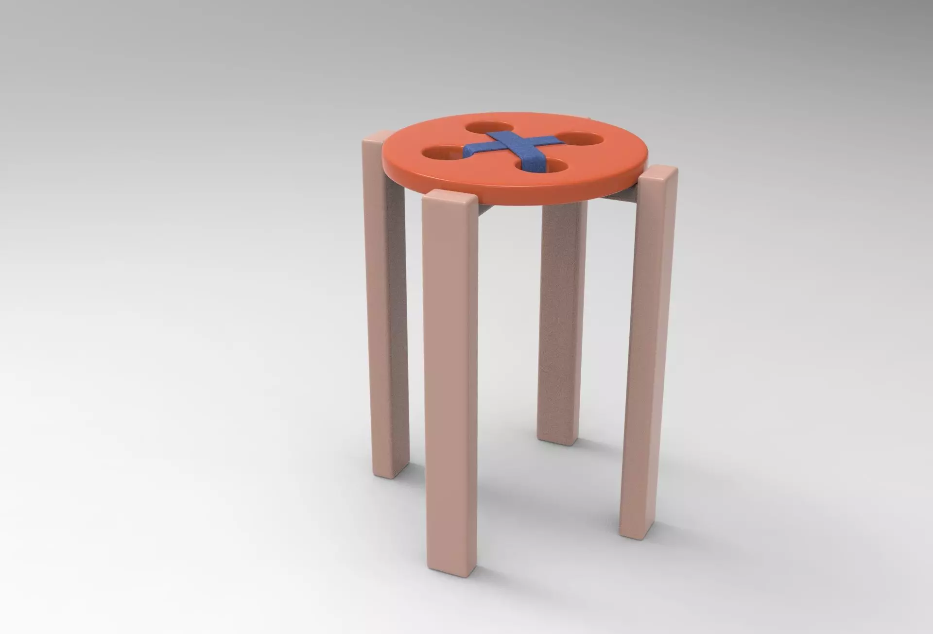 Hutton Stool Low-poly 3D model_0