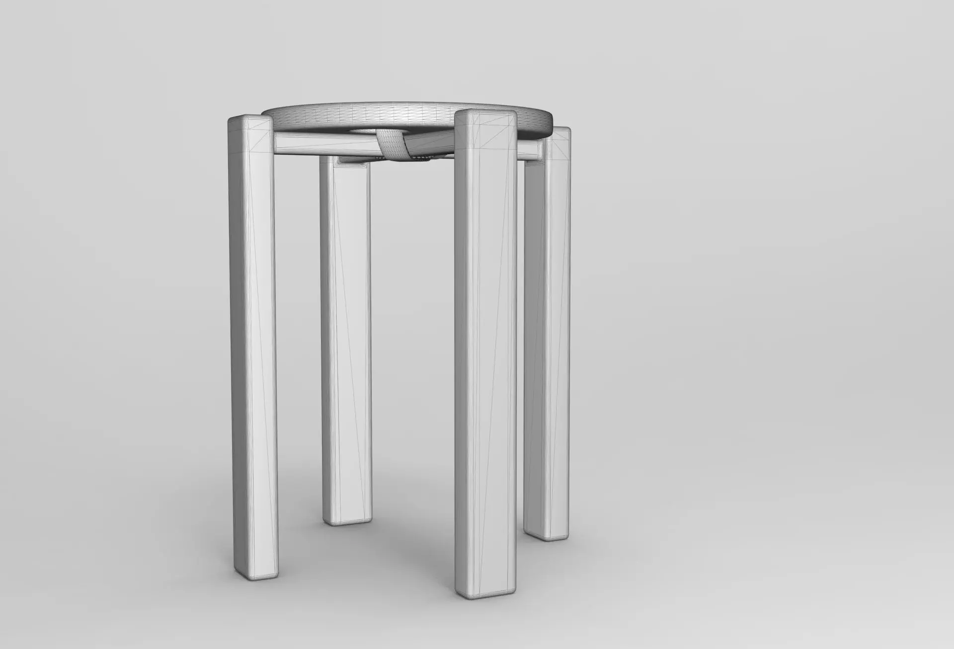 Hutton Stool Low-poly 3D model_6