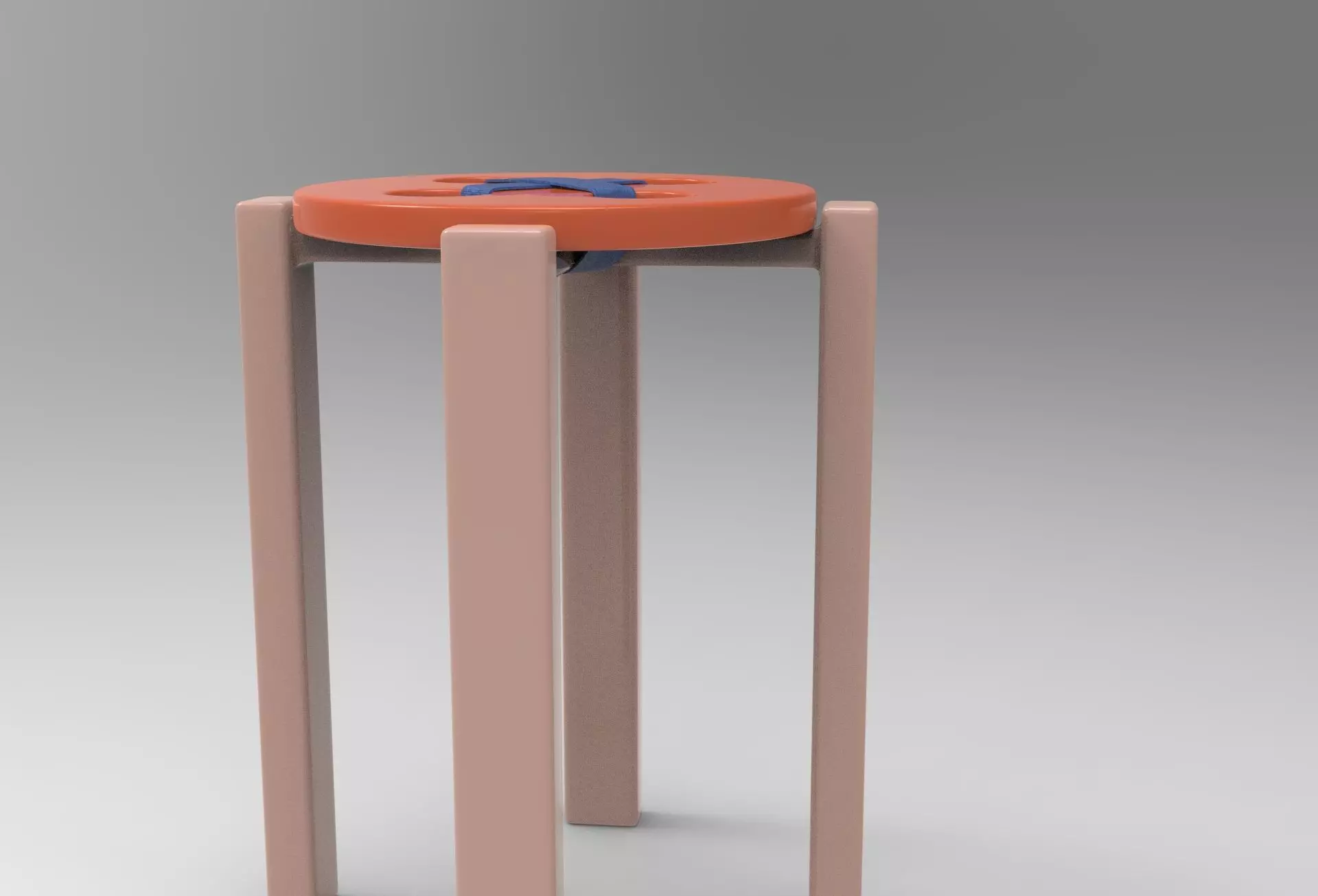 Hutton Stool Low-poly 3D model_1
