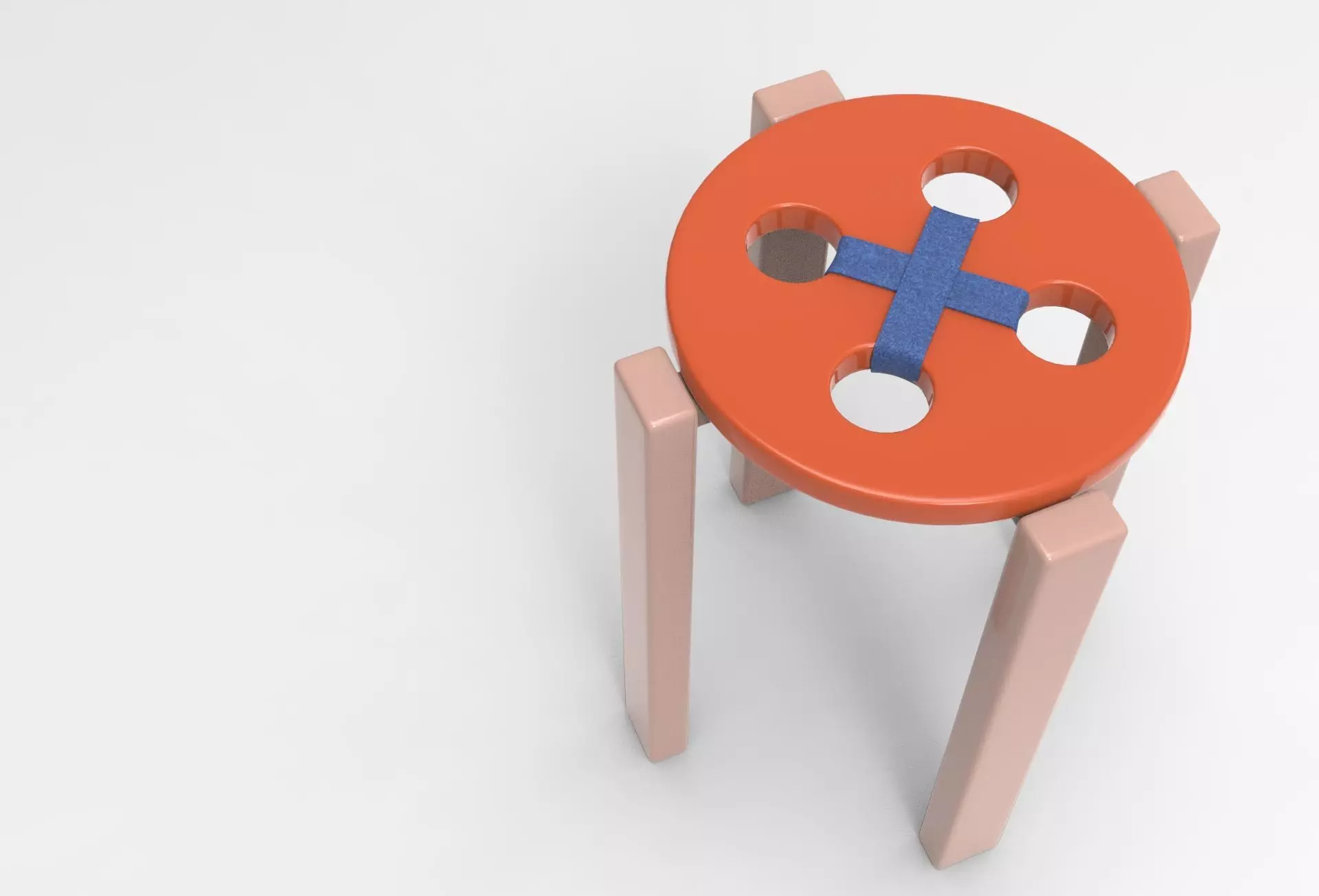 Hutton Stool Low-poly 3D model_2