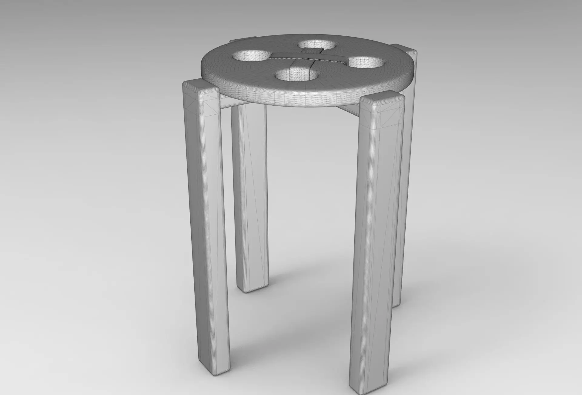 Hutton Stool Low-poly 3D model_5