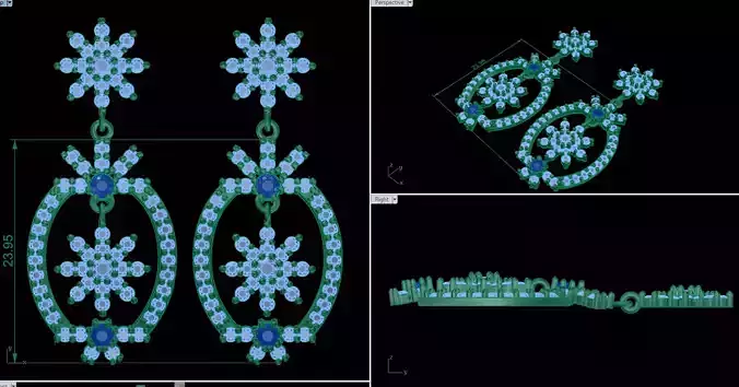 earring diamond jewelry silver GOLD