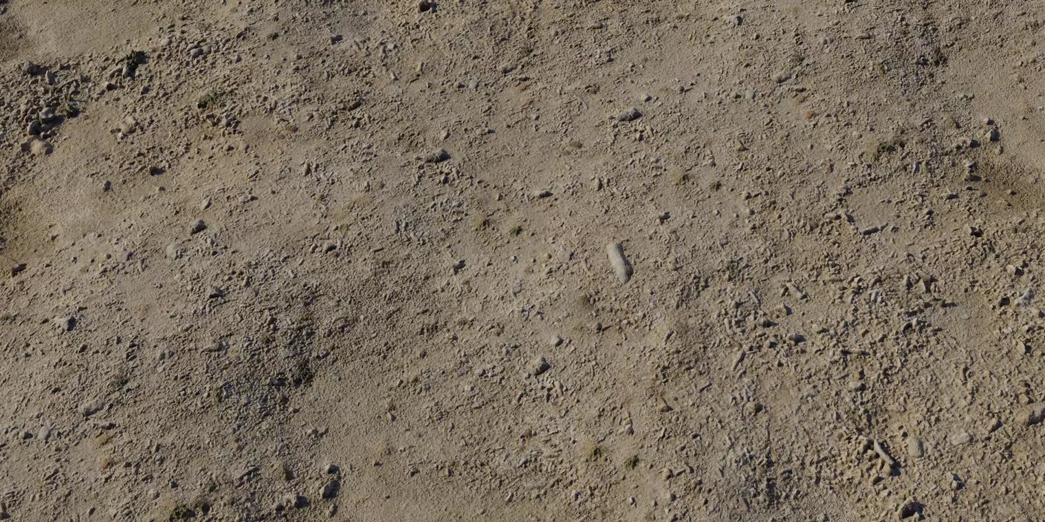 Realistic Dry Beige Soil Ground with Small Pebbles Texture_1