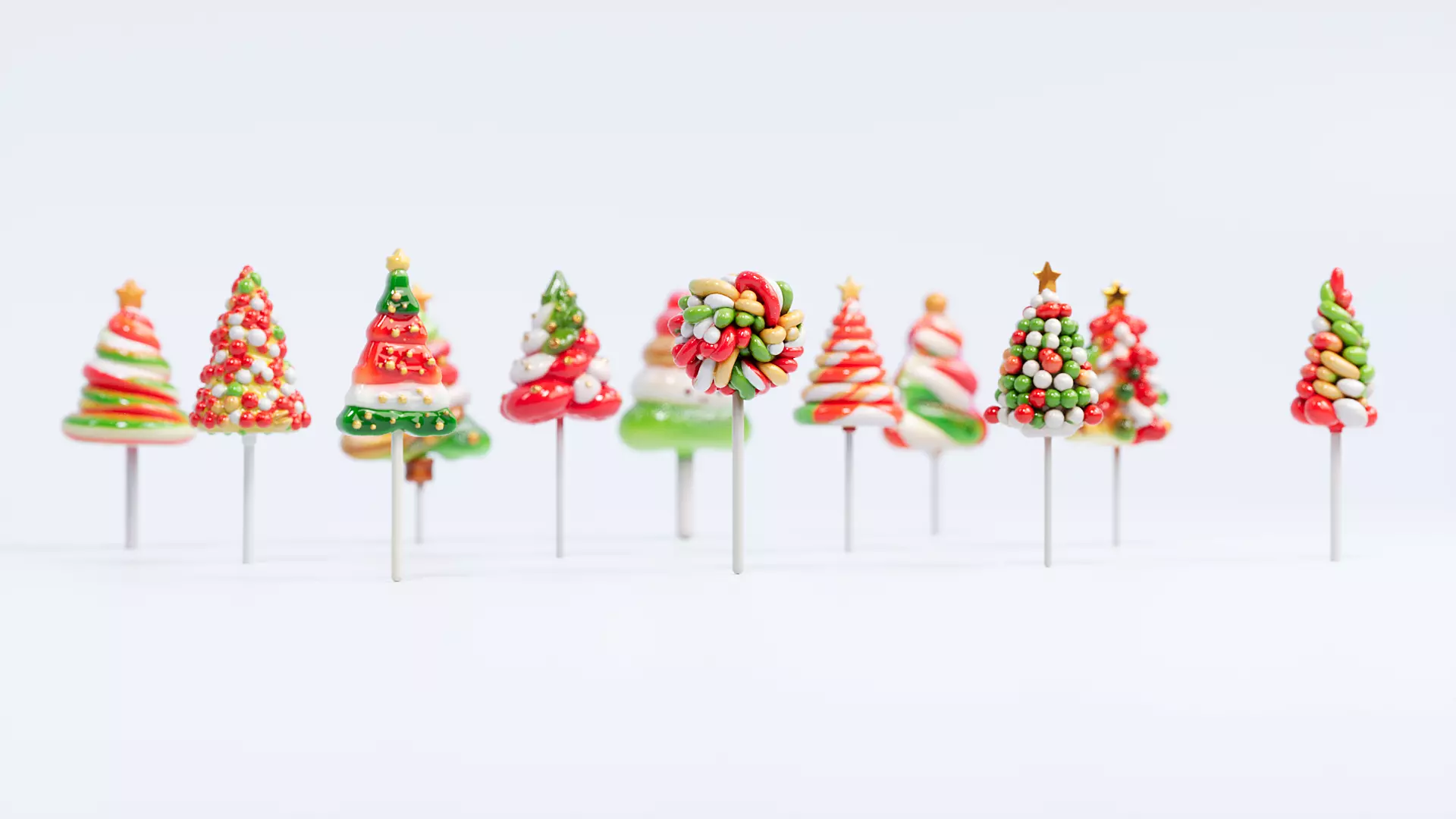 Christmas tree lollipop 3D model_4