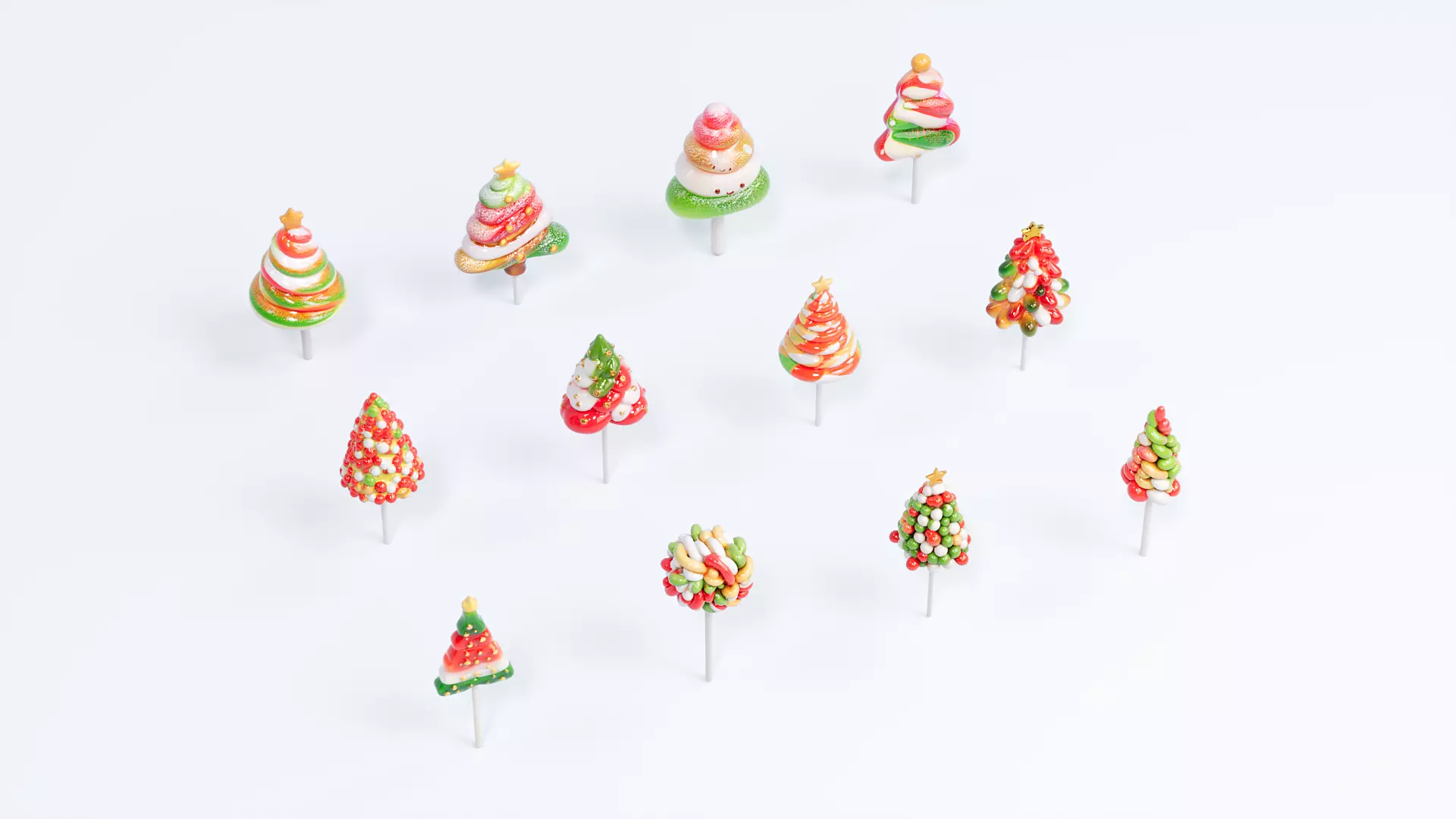 Christmas tree lollipop 3D model_3