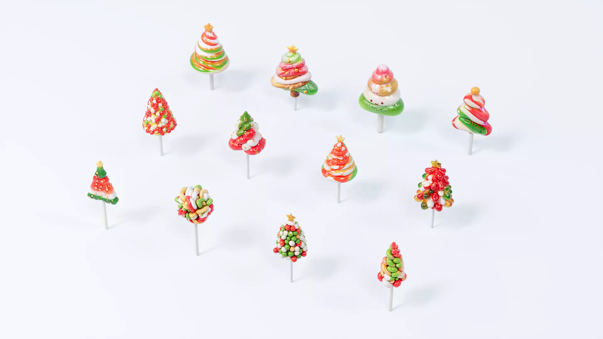 Christmas tree lollipop 3D model_2