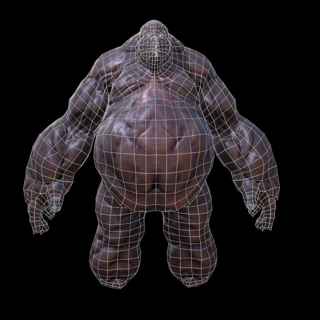Creature Fat Low-poly 3D model_6