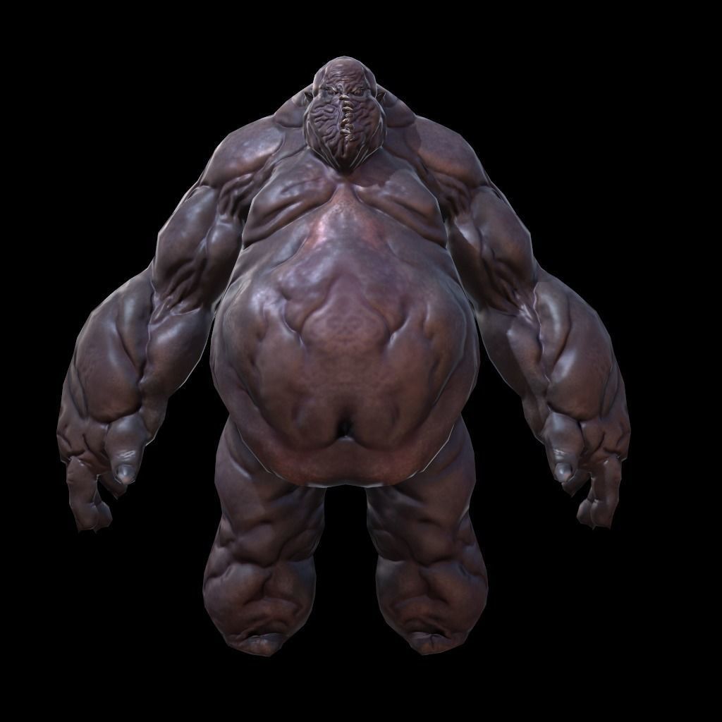 Creature Fat Low-poly 3D model_2
