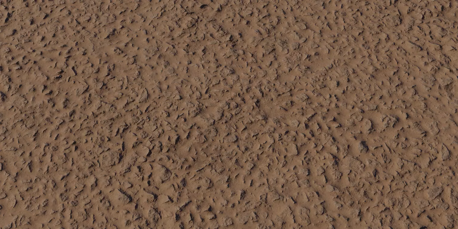 Rough Dry Brown Soil Ground with Pebble Fragments Texture_1