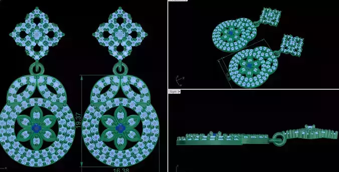 earring diamond jewelry silver GOLD