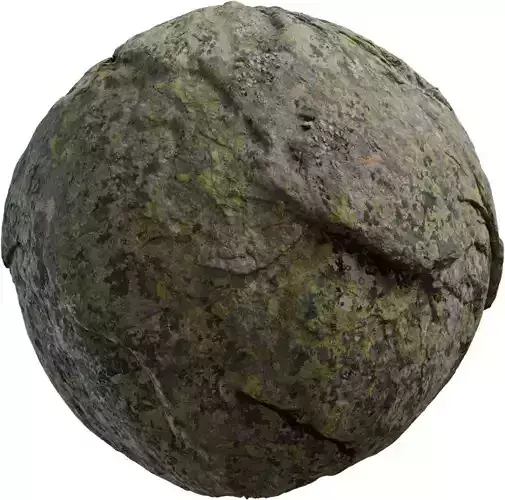 Realistic Mossy Cracked Rock Surface