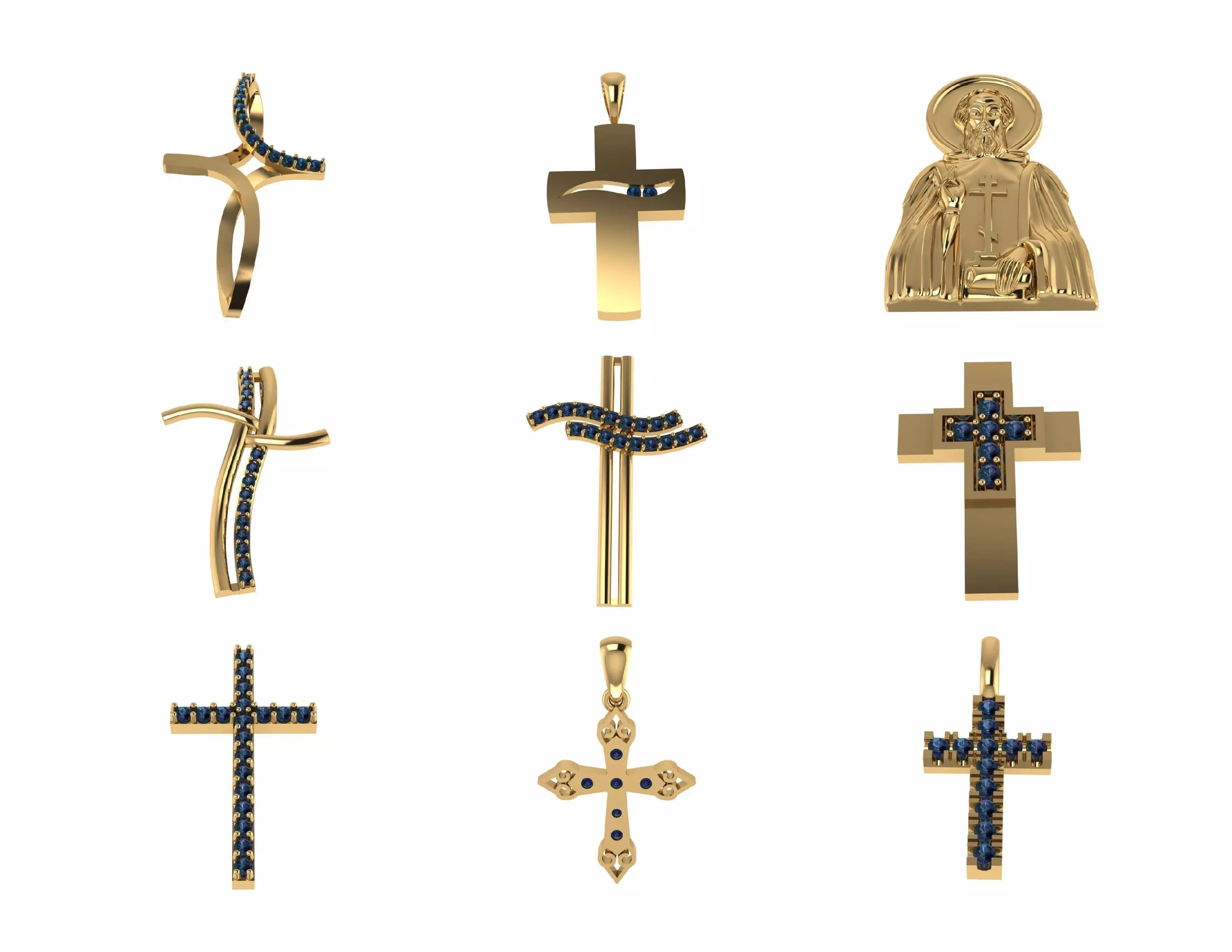 Cross Pendant 300 Designs Pack 3DM  Files Only 3D print model_1