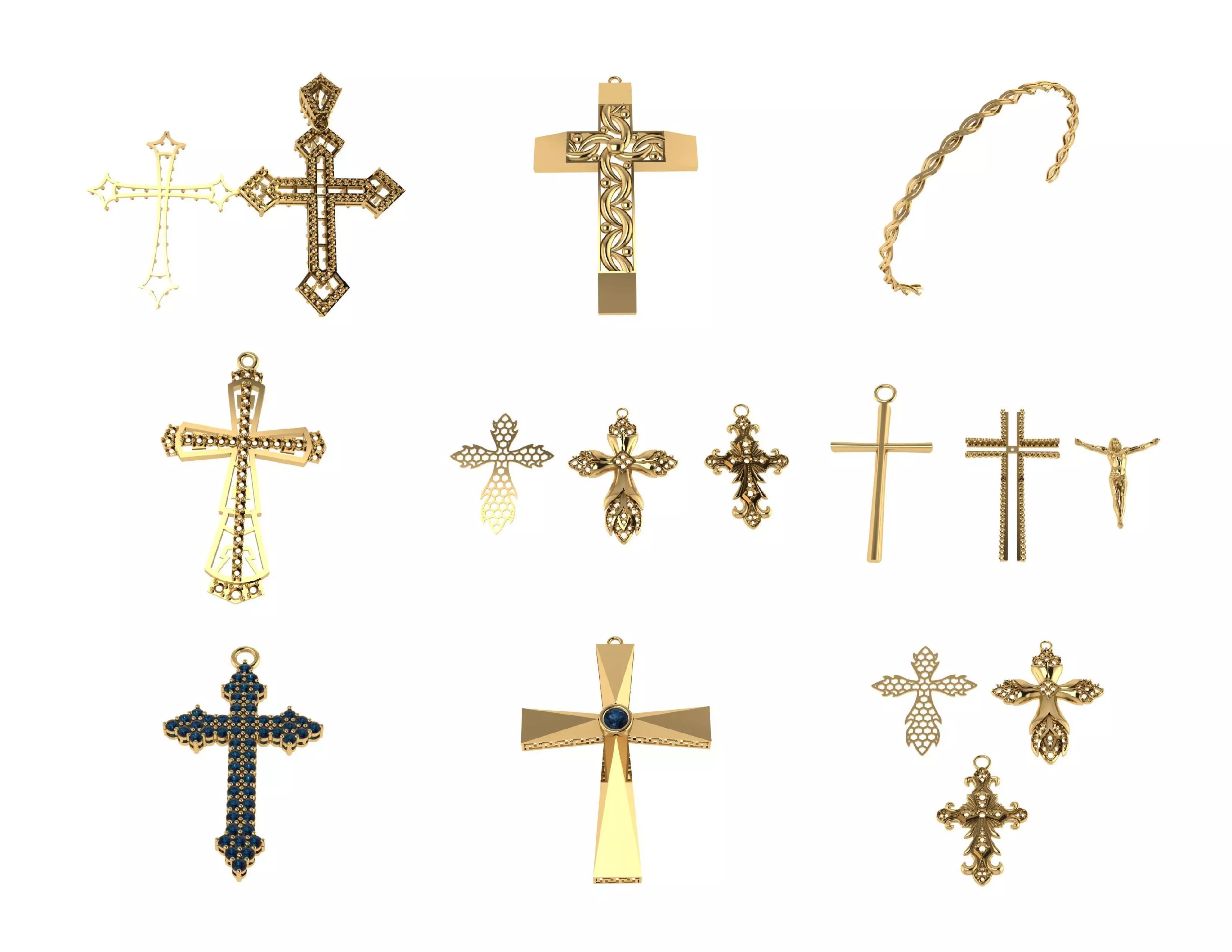 Cross Pendant 300 Designs Pack 3DM  Files Only 3D print model_6