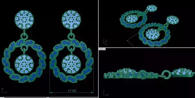 earring diamond jewelry silver GOLD