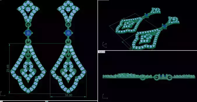 earring diamond jewelry silver GOLD