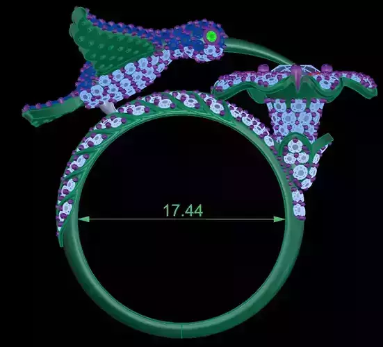 RING BIRD FLOWER DIAMOND