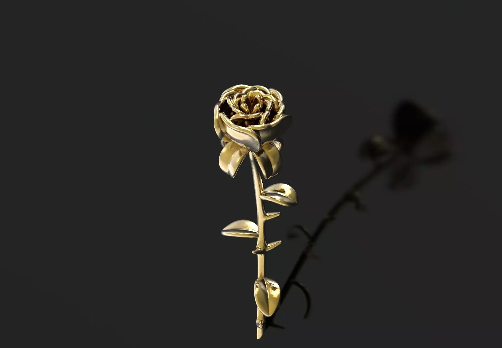 STL 3D gold rose model sj0026 3D print model_10