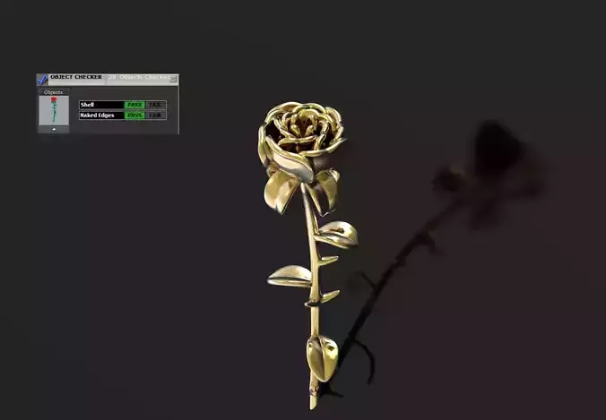 STL 3D gold rose model sj0026 3D print model