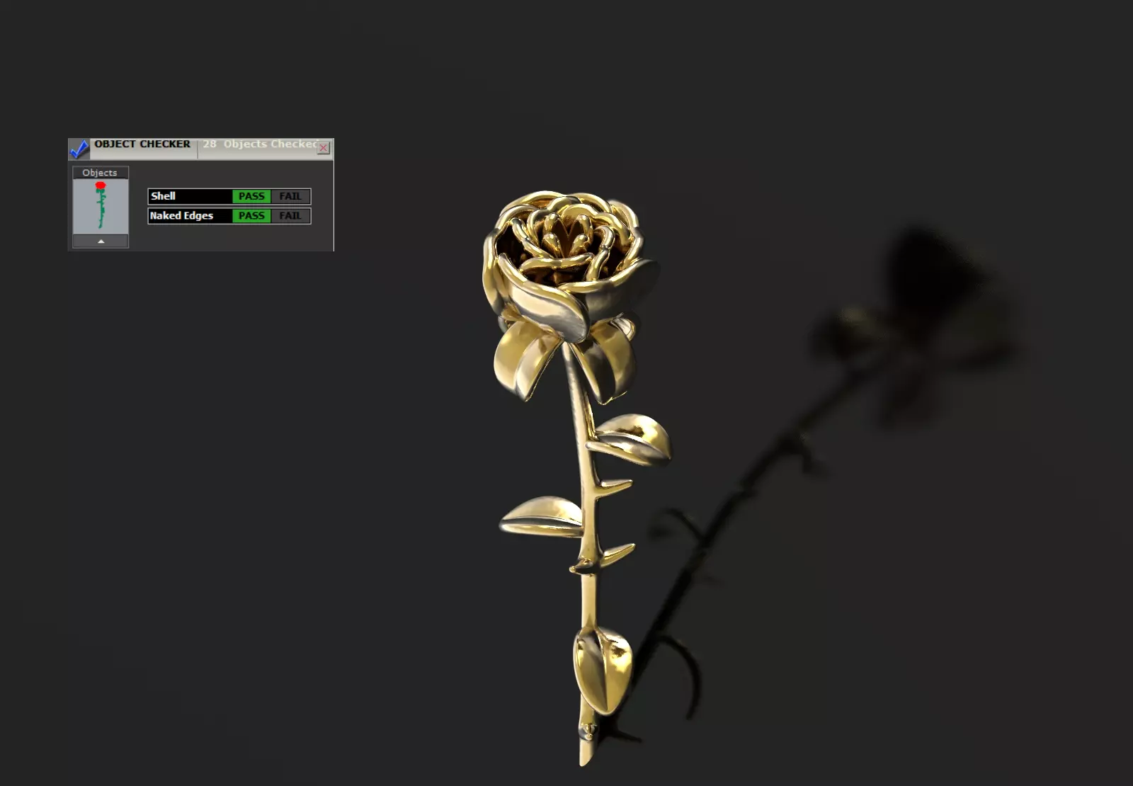 STL 3D gold rose model sj0026 3D print model_0
