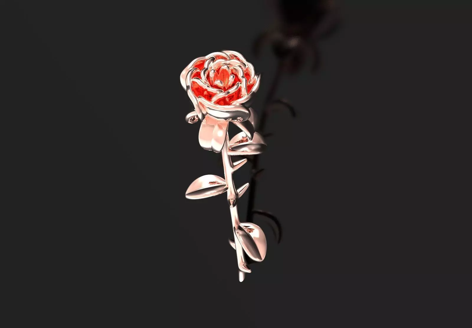 STL 3D gold rose model sj0026 3D print model_13