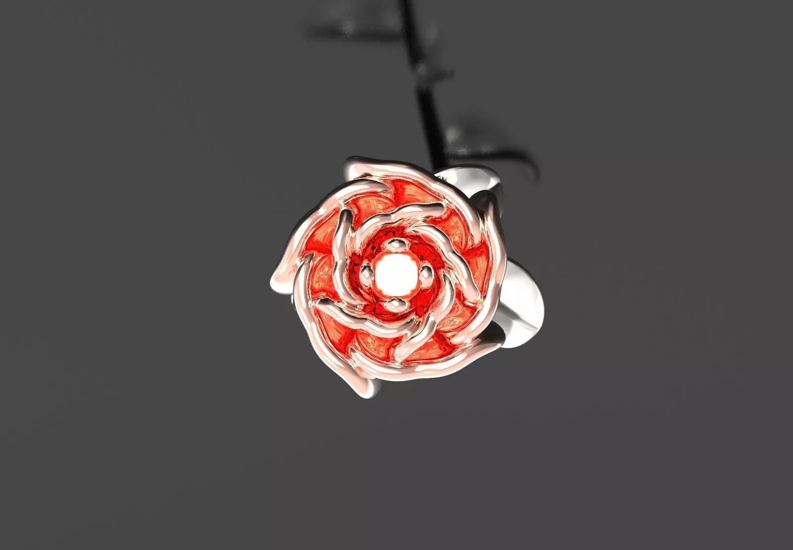 STL 3D gold rose model sj0026 3D print model_3