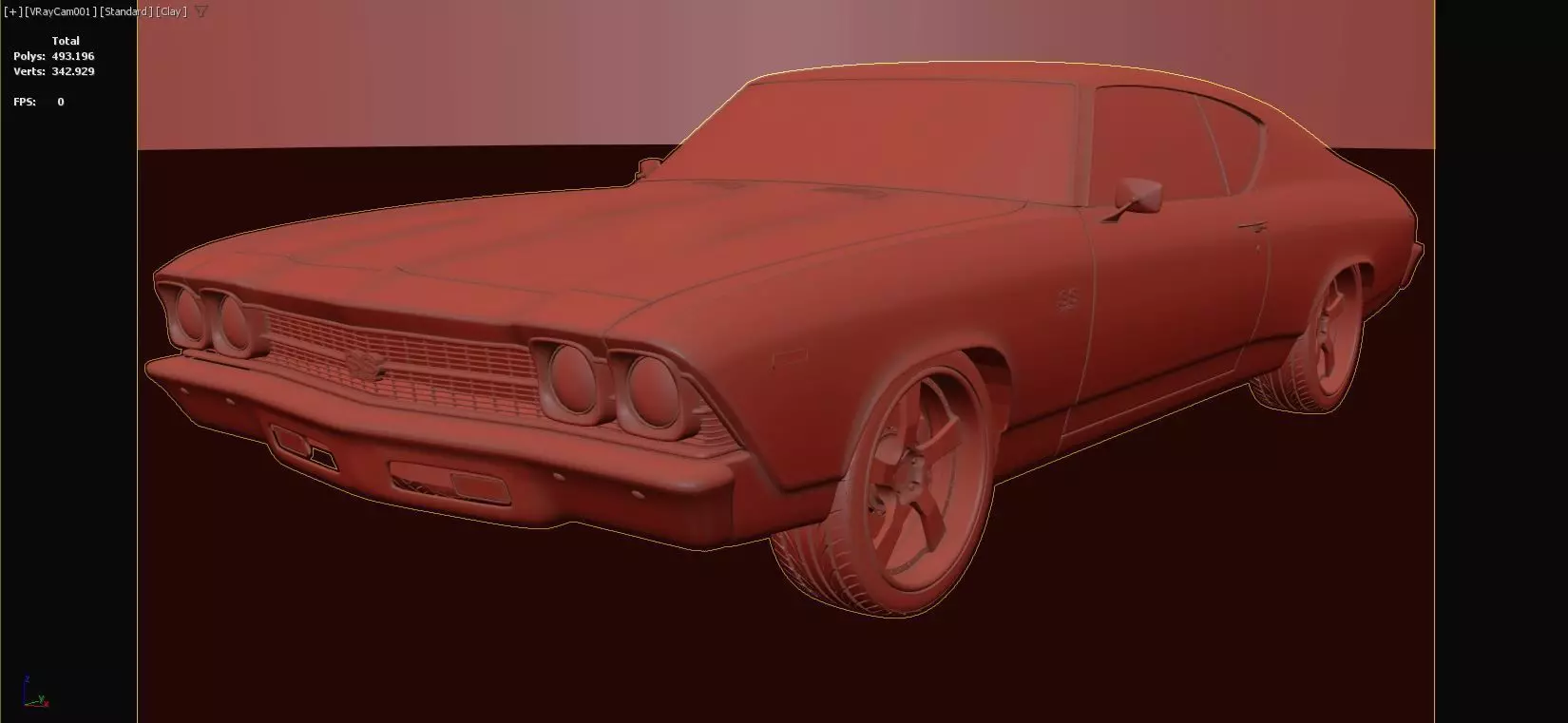 Chevrolet Chevelle SS 369 Black Stripes 1969 3D model_14