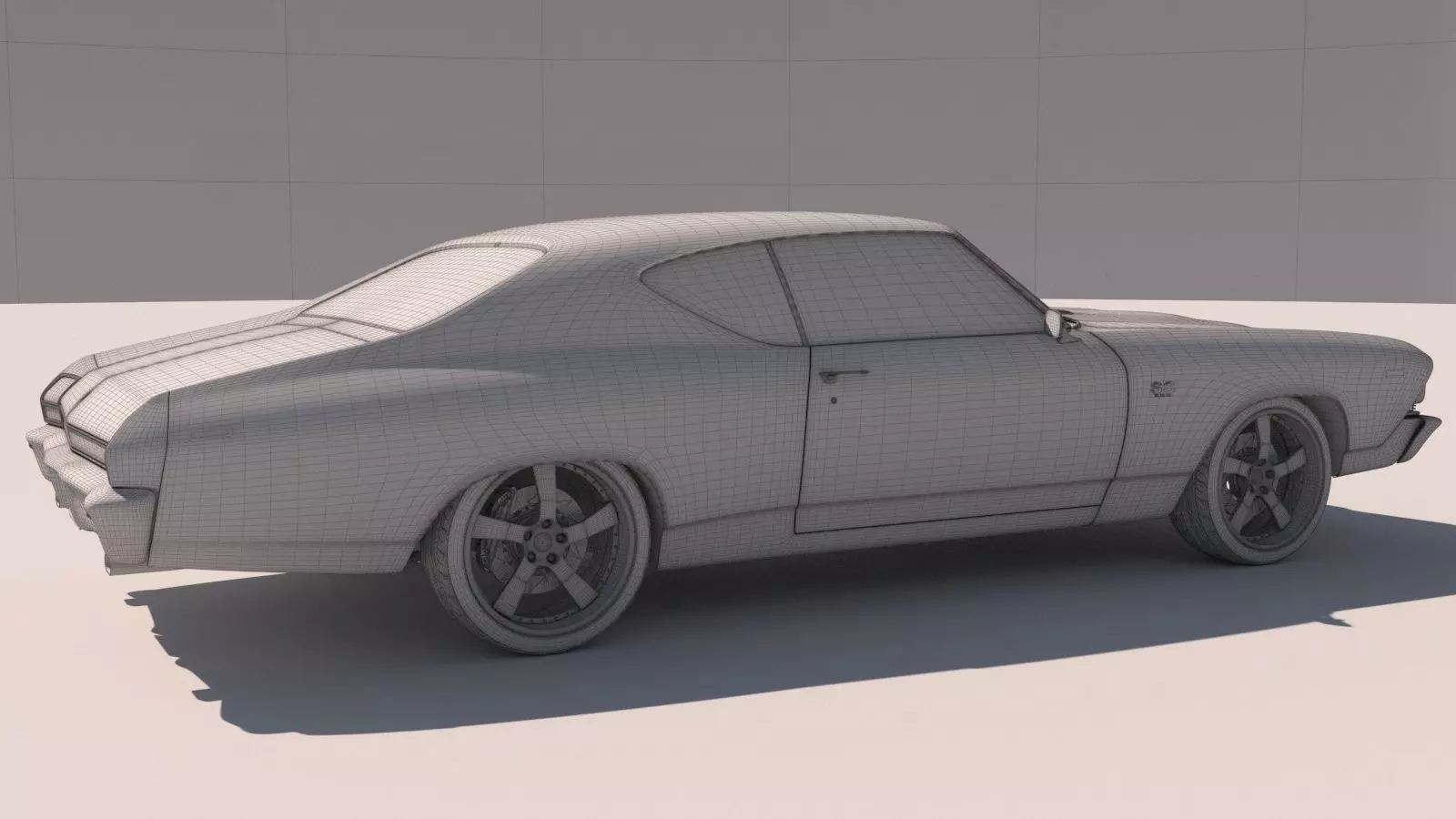 Chevrolet Chevelle SS 369 Black Stripes 1969 3D model_23