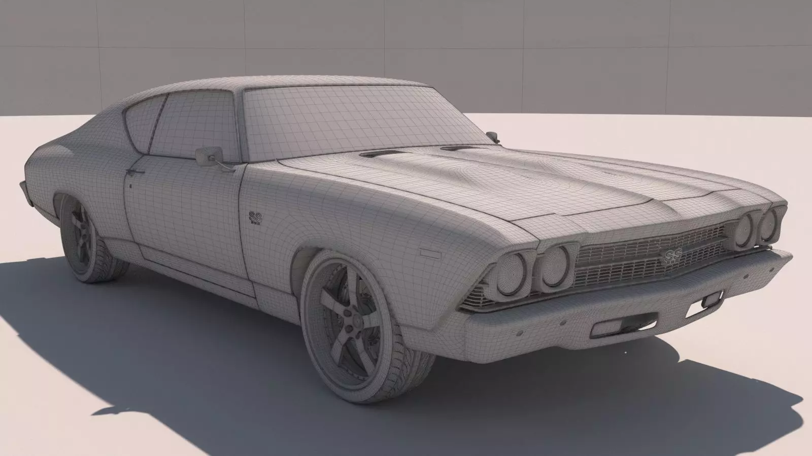 Chevrolet Chevelle SS 369 Black Stripes 1969 3D model_21