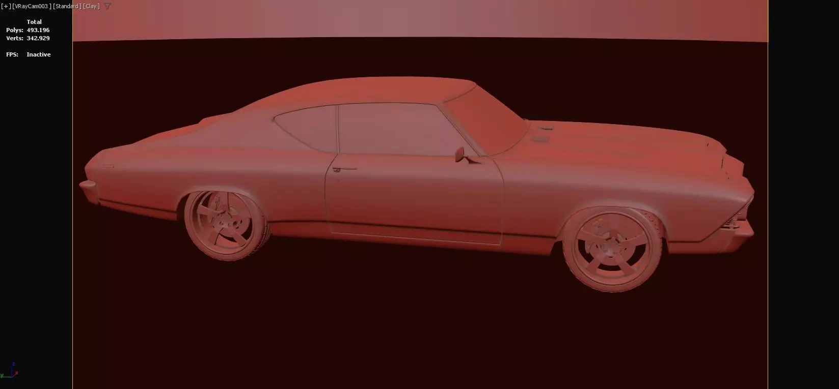 Chevrolet Chevelle SS 369 Black Stripes 1969 3D model_16