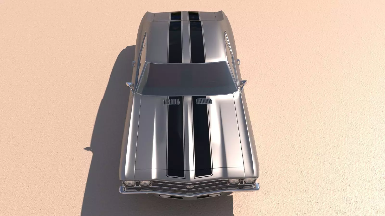 Chevrolet Chevelle SS 369 Black Stripes 1969 3D model_13