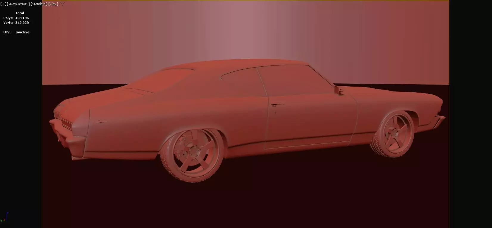 Chevrolet Chevelle SS 369 Black Stripes 1969 3D model_17